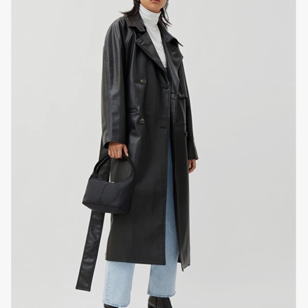 True Vintage 100% Leather Trench Coat